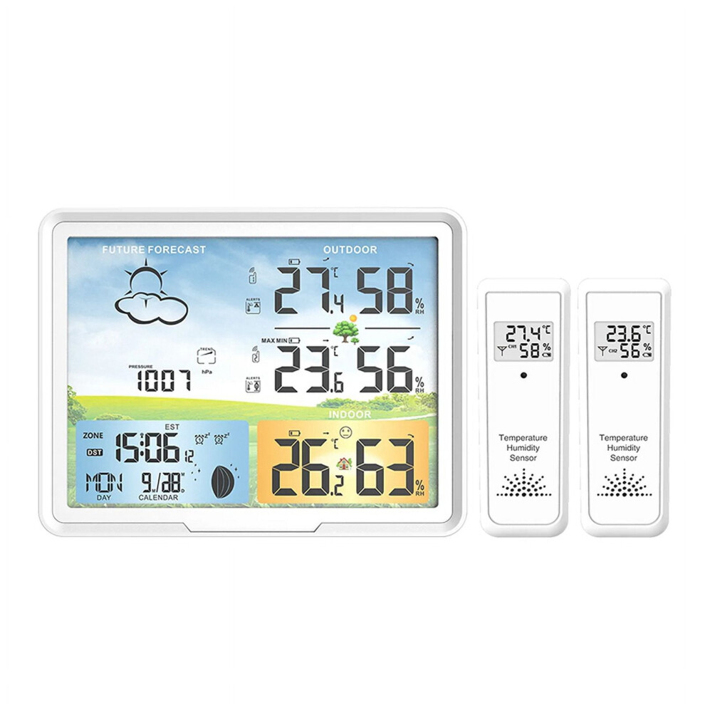 Weather Station Clocks Wireless Digital Thermometer Hygrometer Forecast Calendars Moon Phase Snooze Alarm Clock Pt20b 9110895435861