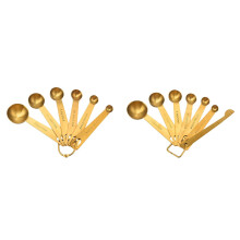 Stainless Steel Measuring Spoon Set Of 6 Pieces Seasoning Spoon Measuring Spoon Set Of 7 Pieces With Gold Scale And *2PCS
