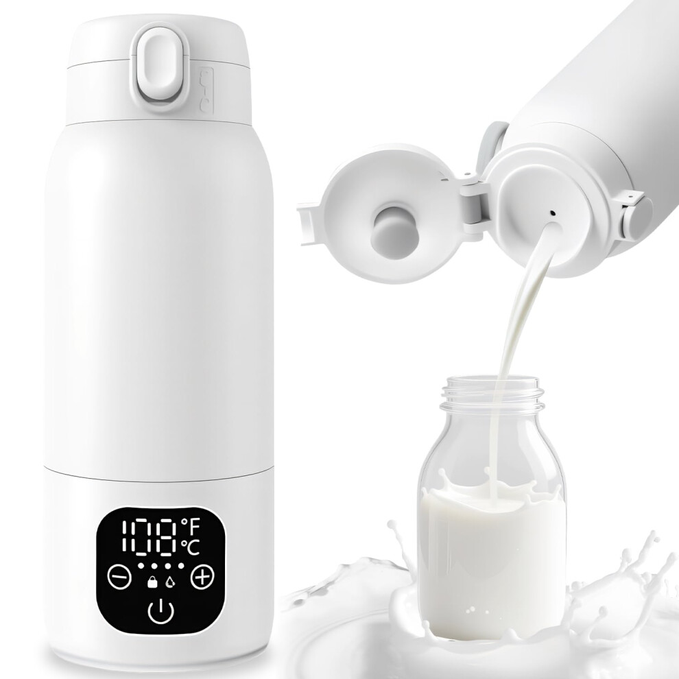 Portable Bottle Warmer for Travel 17oz, Fast Heating Breast Milk and Formula, Long Battery Life