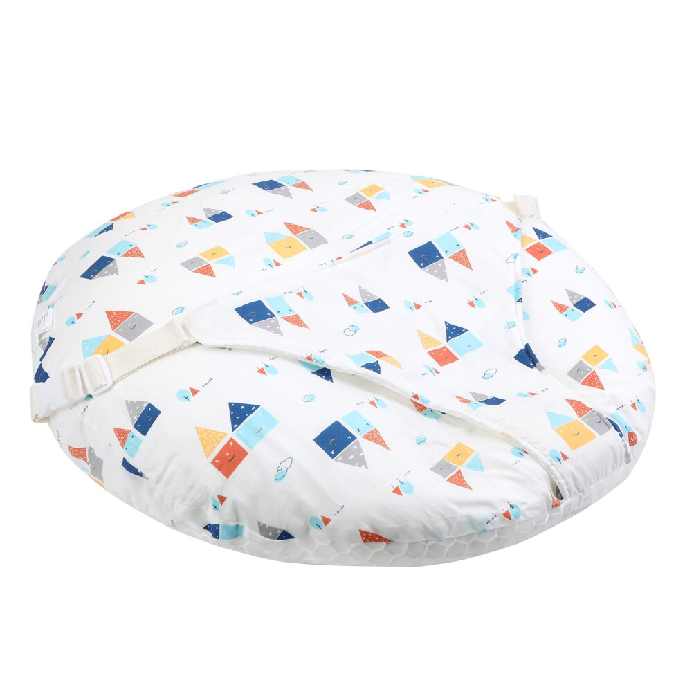 Baby Nursing Pillow with Gentle Incline for Reflux Relief, Hands Feeding Support, Washable Cotton Cover