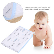 Waterproof Baby Bed Mat Cotton Diaper Nappy Cover Pad Blue M Soft & Durable