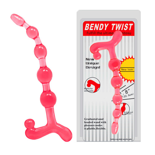 Bendy Twist Flexible Anal Beads Waterproof TPR 1