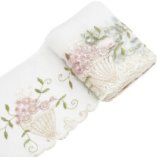 10 Yards 6.4 Inch Floral Lace Trim Embroidered Sewing Lace Trim Polyester Ribbon