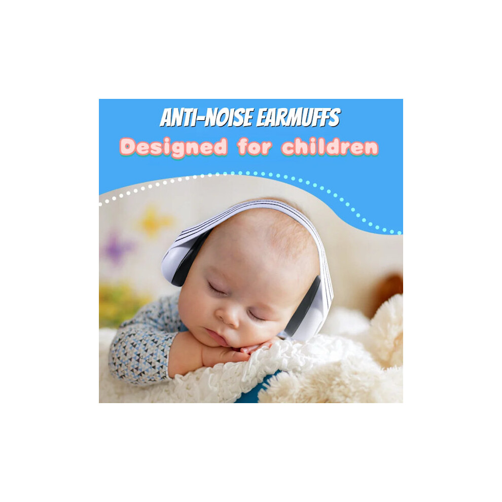 Baby Earmuff Mini Headset Adjustable Noise Cancelling Hearing Protection Children Outdoor Sleep And Airplane Anti-Noise Earmuffs White