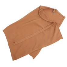 Light Brown Cotton Nursing Cover Apron for Breastfeeding Moms, Breathable MultiUse Stroller and Car Seat Cover