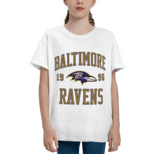 Ravens Kids Short Sleeve Shirt Sports Football Team Logo for Baseball Fans Gifts Suitable For Boys And Girls