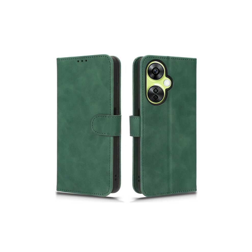 Skalo Compatible With Oneplus Nord Ce 3 Lite 5G Matte Pu Leather Wallet Case - Green 9110895438176