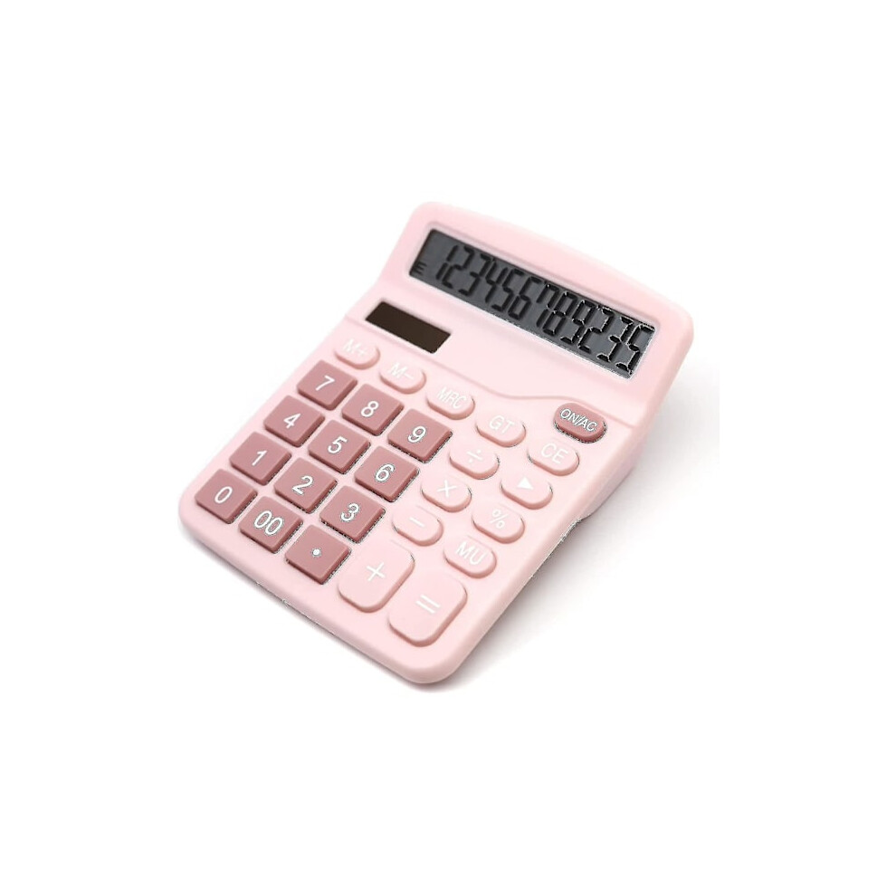 Calculator, Desktop Calculator 12 Digits With Large Lcd Display Pink 9110895437292