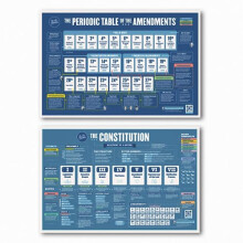 Constitution And Amendments Pack | 2 Set | New Design | 20" X 30" | Great For The Social Studies, U.S. Civics Classroom History, Government,
