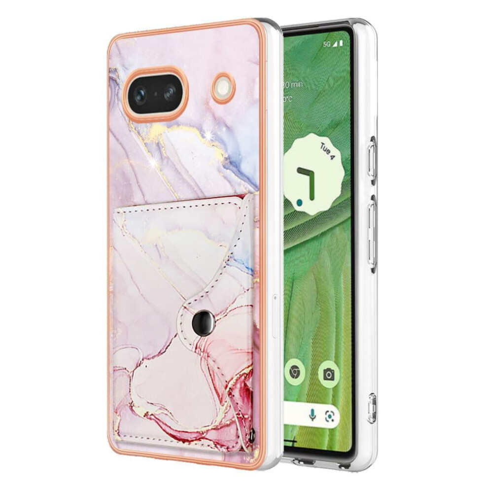 Case For Google Pixel 7A Card Slots Slim Wallet Soft Tpu Bumper Marble 9110895441886