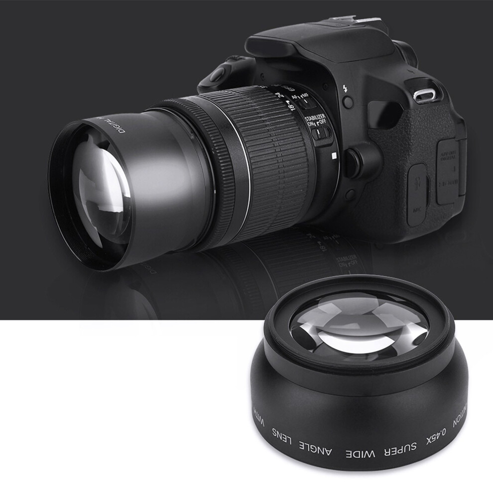 Capture Wider Shots: 52Mm 0.45X Wide Angle Macro Lens For Dslrs 6951382814737