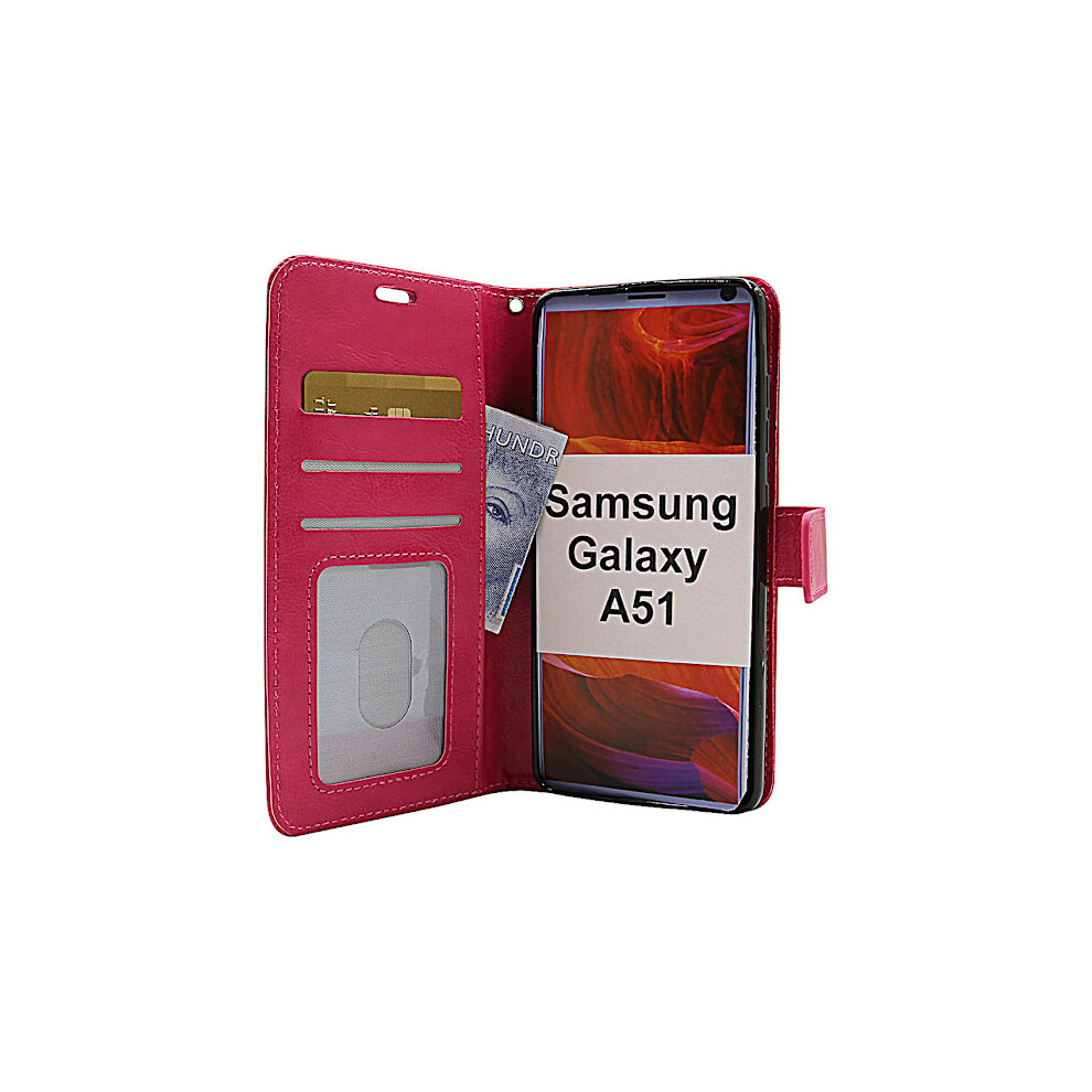 Crazy Horse Wallet Compatible With Samsung Galaxy A51 (A515f/Ds) Hotpink 9389440750050