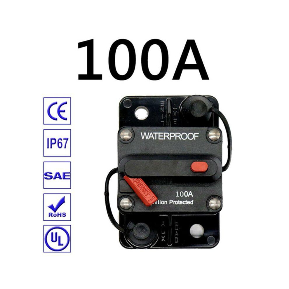 Jandel 60A Circuit Breaker 30-300A Manual Reset For 12V-48V Dc, Waterproof, Compatible With Trolling Motor, Auto, Marine, Boat, Bike, Audio, Inverter 9389440750432