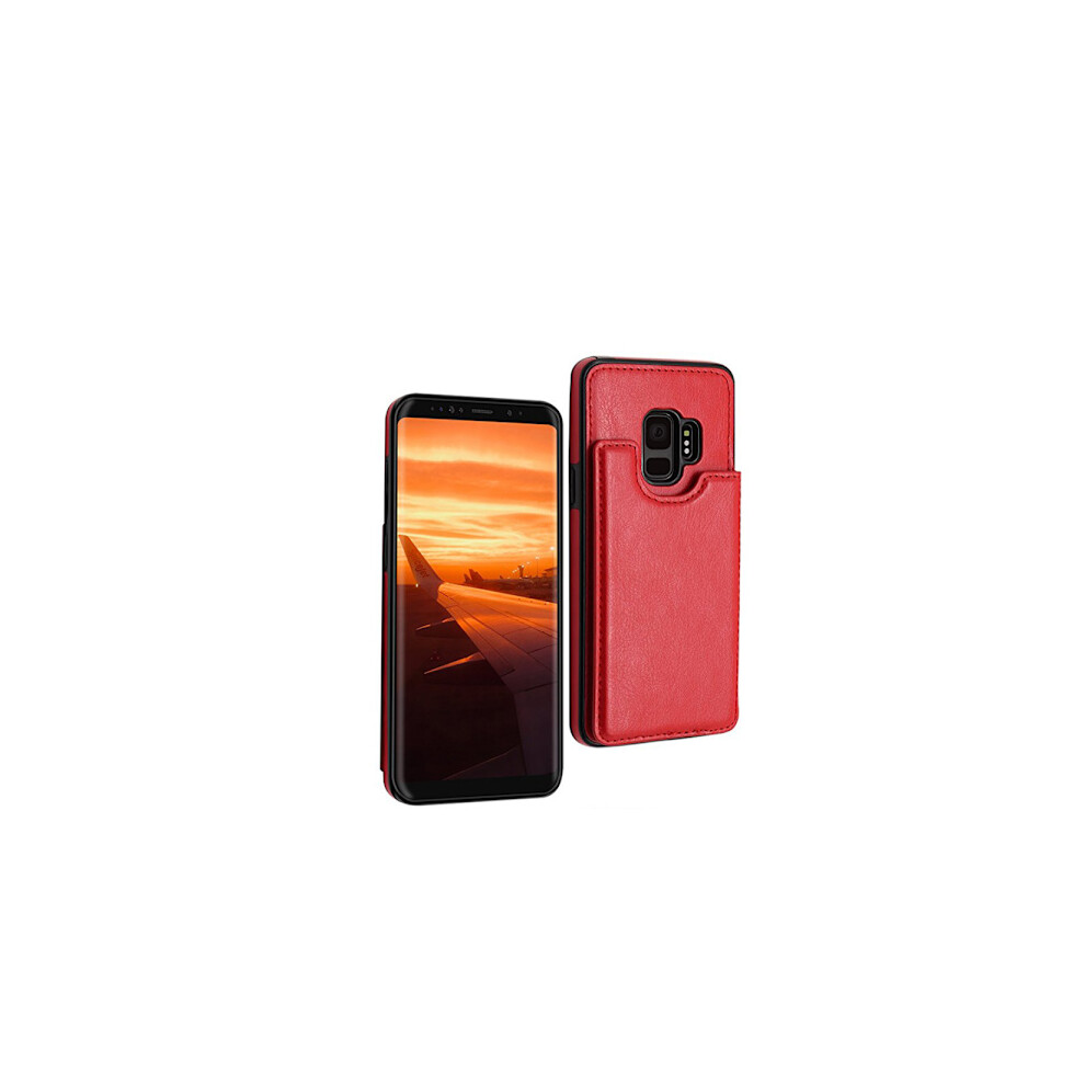 Stylish Wallet Case (M-Safe) For Compatible With Samsung Galaxy S9 Red 9389440750012