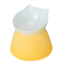 Cat Bowl Anti Vomiting, Elevated Tilted Design, Compatible with Flat Faced Cats & Small Dogs, Protects Spine, Dishwasher Safe