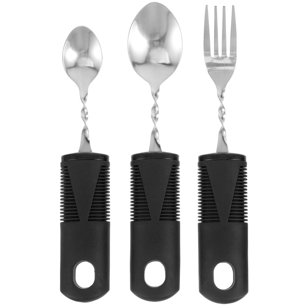 3pcs Elderly Cutlery Portable Cutlery Bendable Spoons Fork Utensils for The Disabled