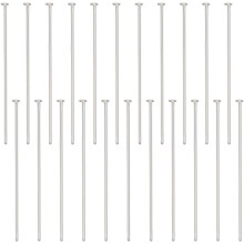 1Box 40Pcs 25mm Head Pins Sterling Silver Flat Eye Quilting Satin Straight Pins