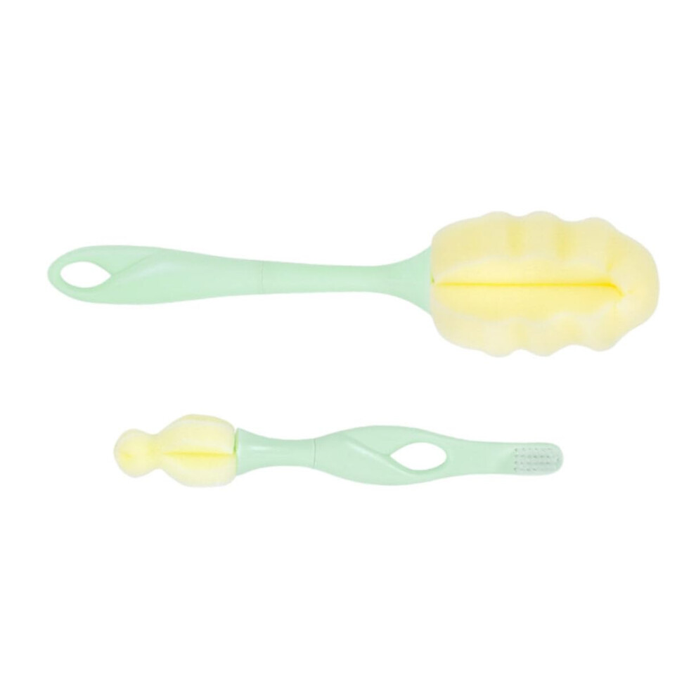 2Pcs Baby Bottle Cleaning Brush Set with Detachable Sponge Head for Pacifiers and Travel