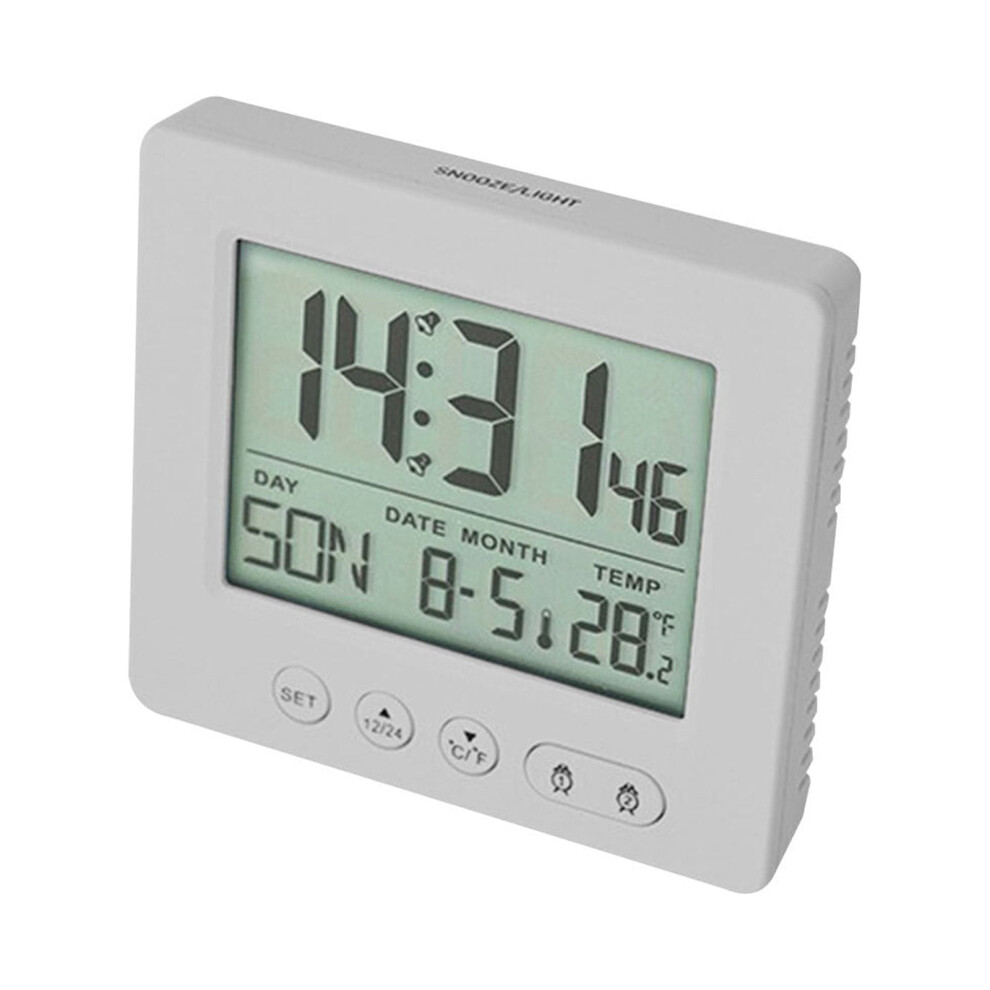 Kiplyki Digital Alarm Clock With Background Lighting LCD Display Temperature Monitor Snooze Alarm With Smart Clock Calendar
