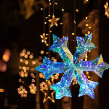 Up to 65% off Karymi Christmas decorations, colorful snowflake light pendants, indoor/outdoor use, compatible with holiday markets, window & dorm