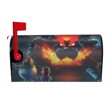 Cartoon Super Mario Magnetic Mailbox Cover 18"x21" - Winter & Christmas Decor, Dust-Proof Protection, Compatible with Standard Mailboxes