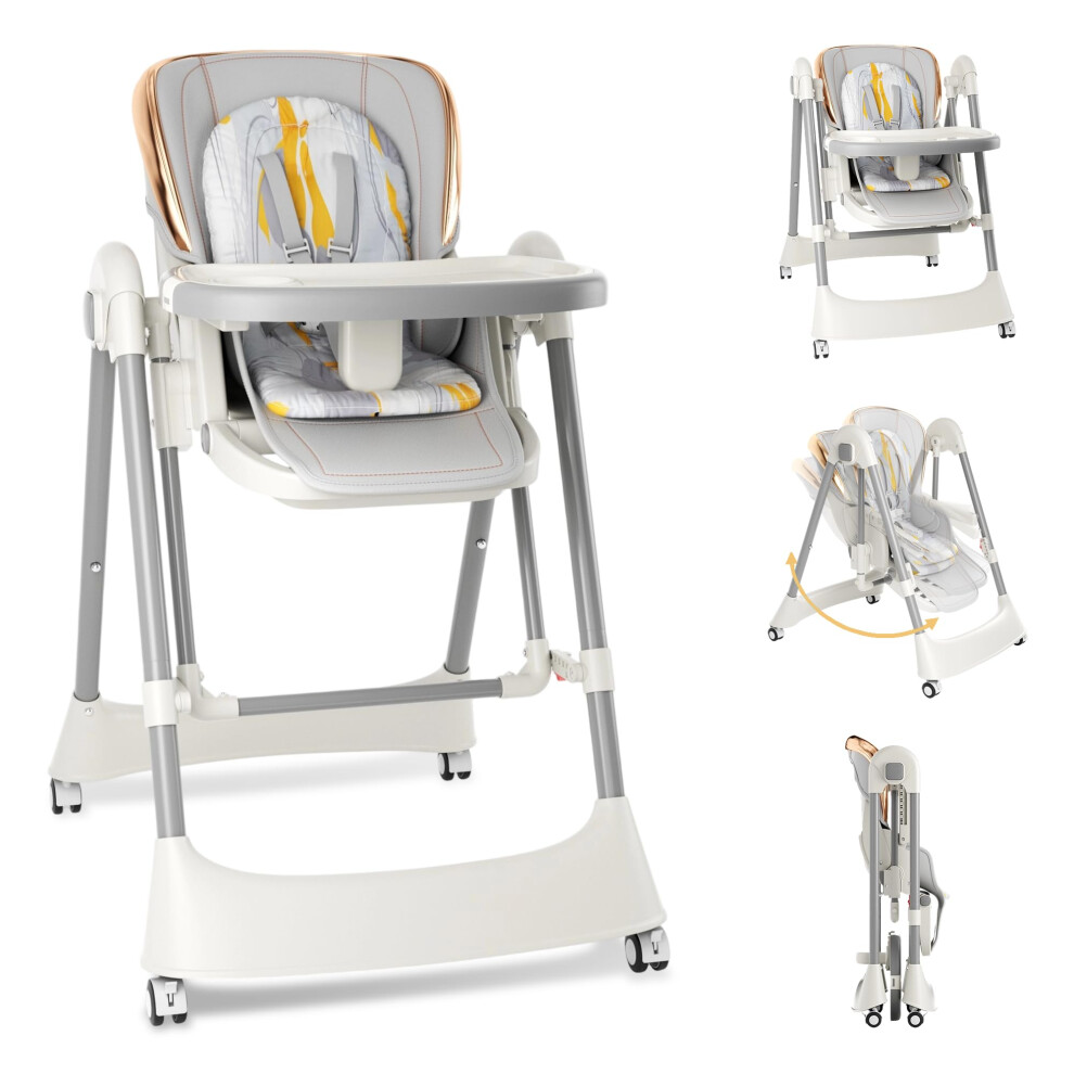 3 in 1 Convertible Baby  Chair with Adjustable Height, Recline and Foldable Frame for Toddlers