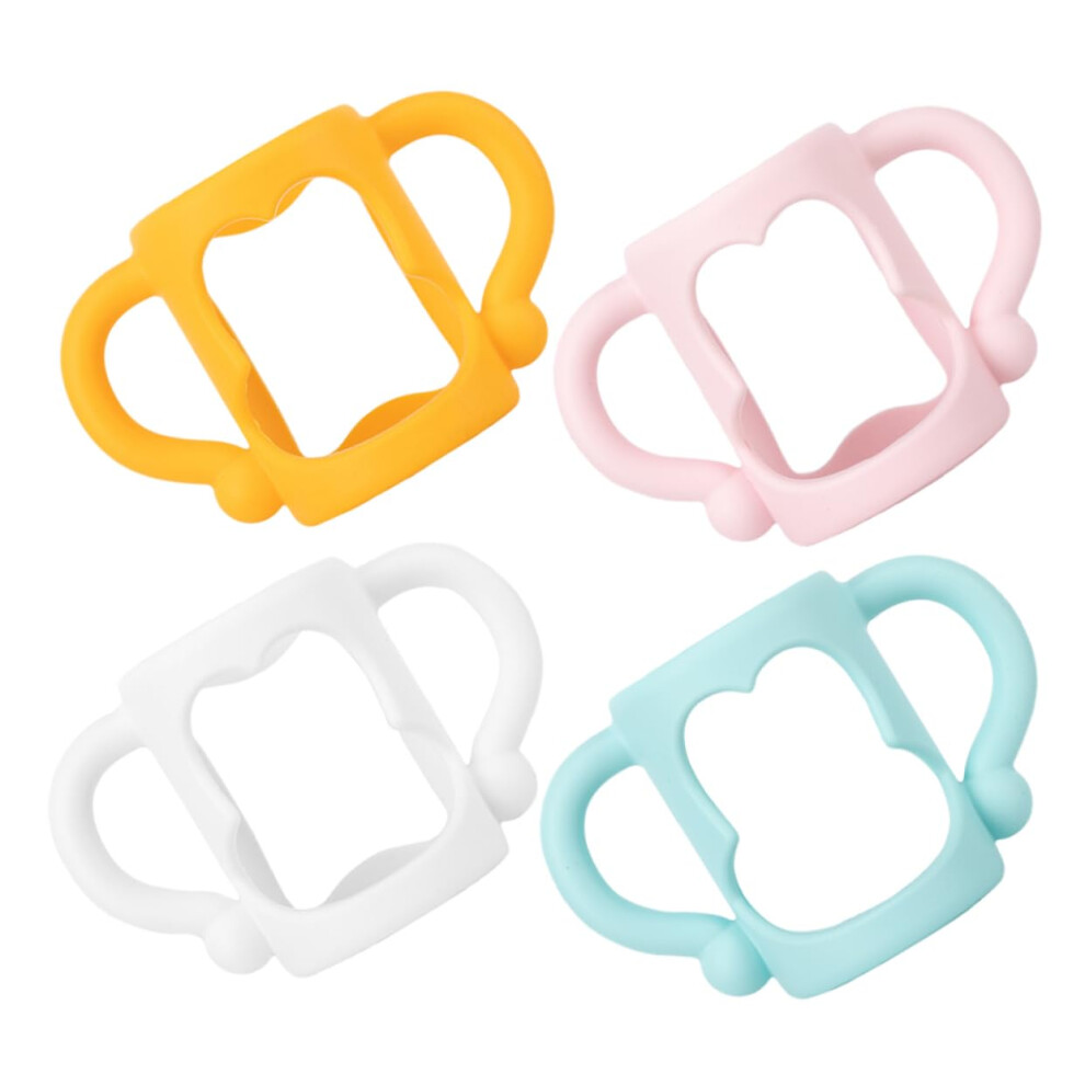 4Pcs Baby Bottle Handles with Ergonomic Double Silicone Grips for Easy BottletoCup Transition