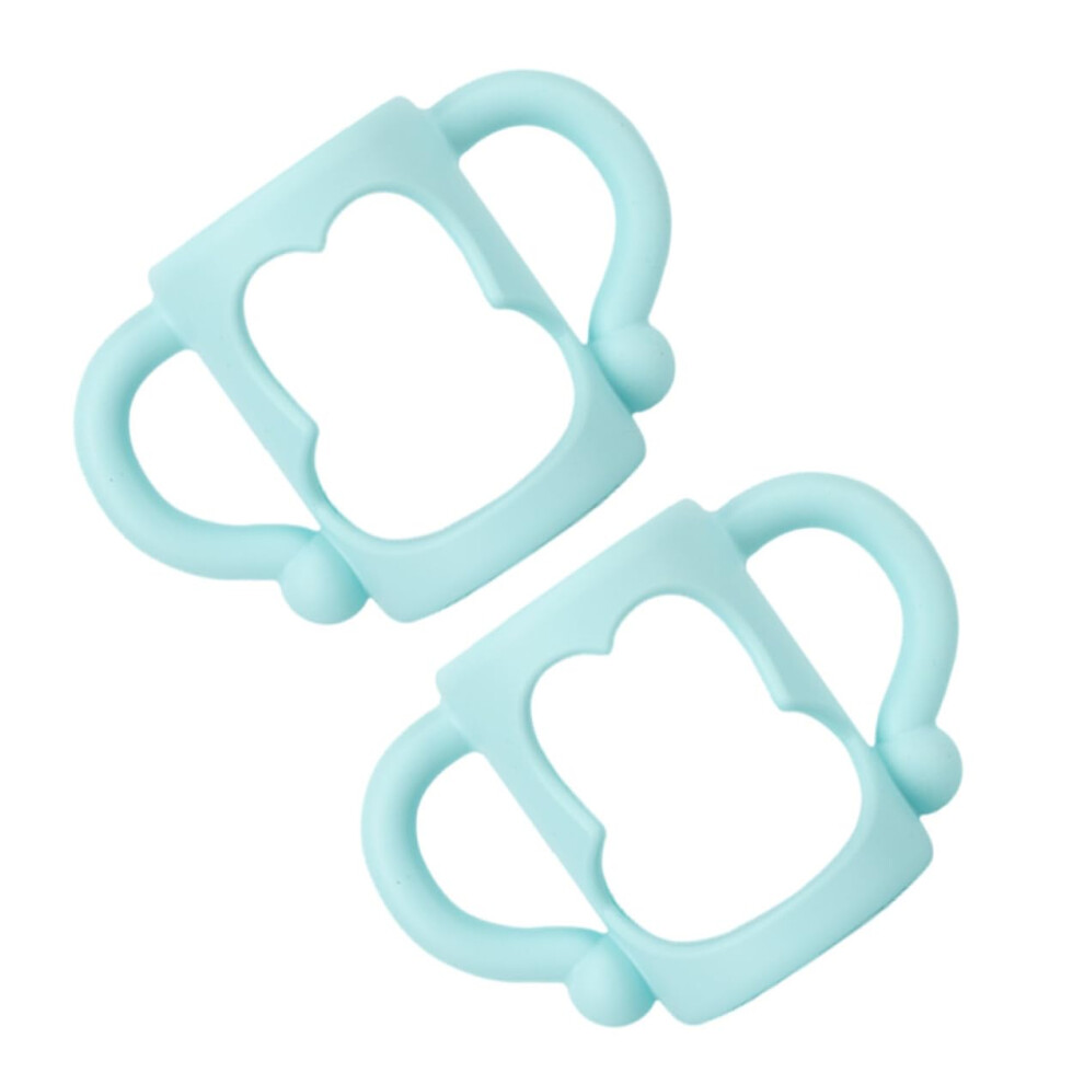 2Pcs Universal Silicone Bottle Handle for Baby Feeding, Ergonomic Grip, Wide Mouth Newborn Attachment