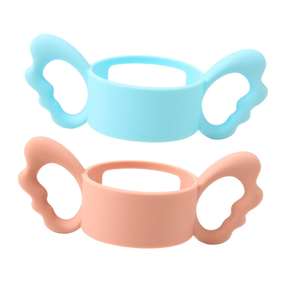 2Pcs Ergonomic Baby Bottle Handles with Non Slip Silicone Grip for Wide Mouth Feeding Bottles