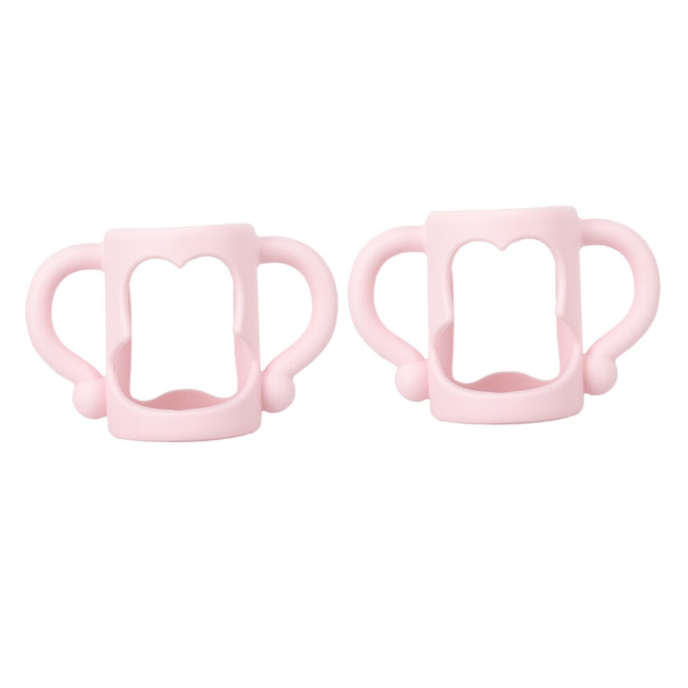 2pcs Ergonomic Baby Bottle Handle Silicone Nursing Bottle Grip for Easy Feeding and Carrying