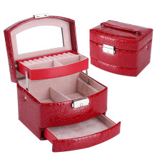 3-Schichten Schmuckaufbewahrungsbox 15x13x12cm für Ringe, Uhren & Geschenke
