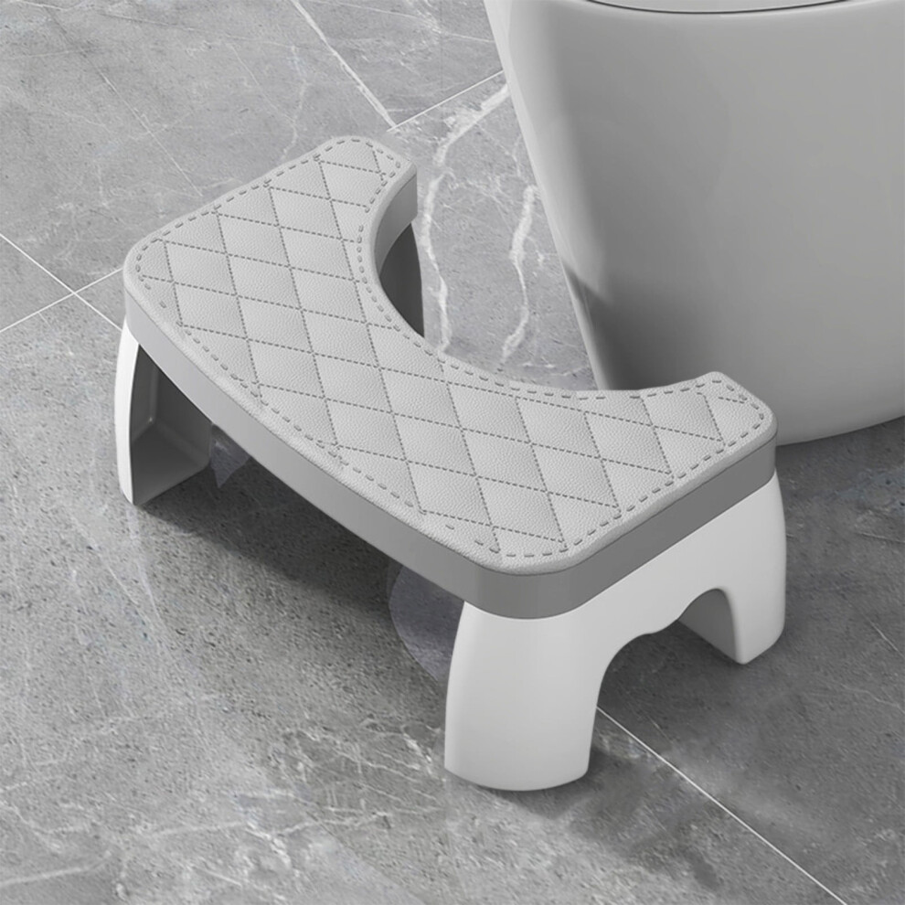 Gray Rxirucgd Squatting Toilet Stool Poop Stool, Soft Toilet Stool Bathroom Hair Non-Slip Treading Stool Office Padded Footstool,