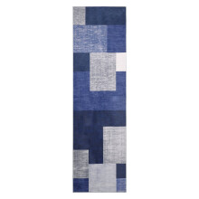 Haperlare Contemporary Runner Rug Mat for Hallway 2'3"x8' Machine Washable Non-Slip Entry Way Runner Rug for Laundry, Blue