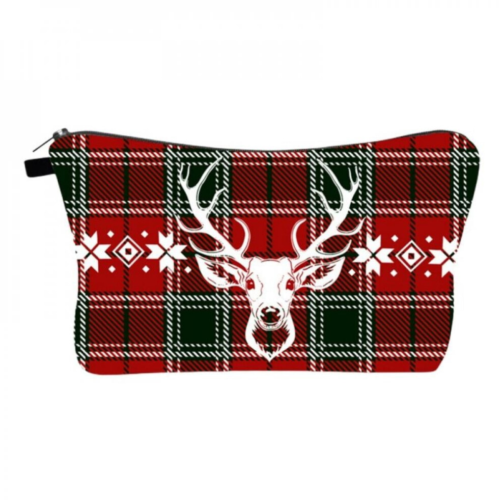 JANDEL Christmas Makeup Bags Santa Clus Canvas Cosmetics Bag Multi-purpose Travel Toiletry Bag Pencil Canvas Bag with Zipper
