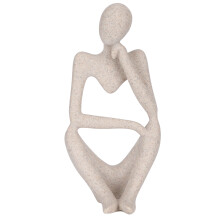 Sculpture abstraite en résine, statue de penseur au design ajouré, pièce décorative écologique à la surface lisse, en résine de haute qualité