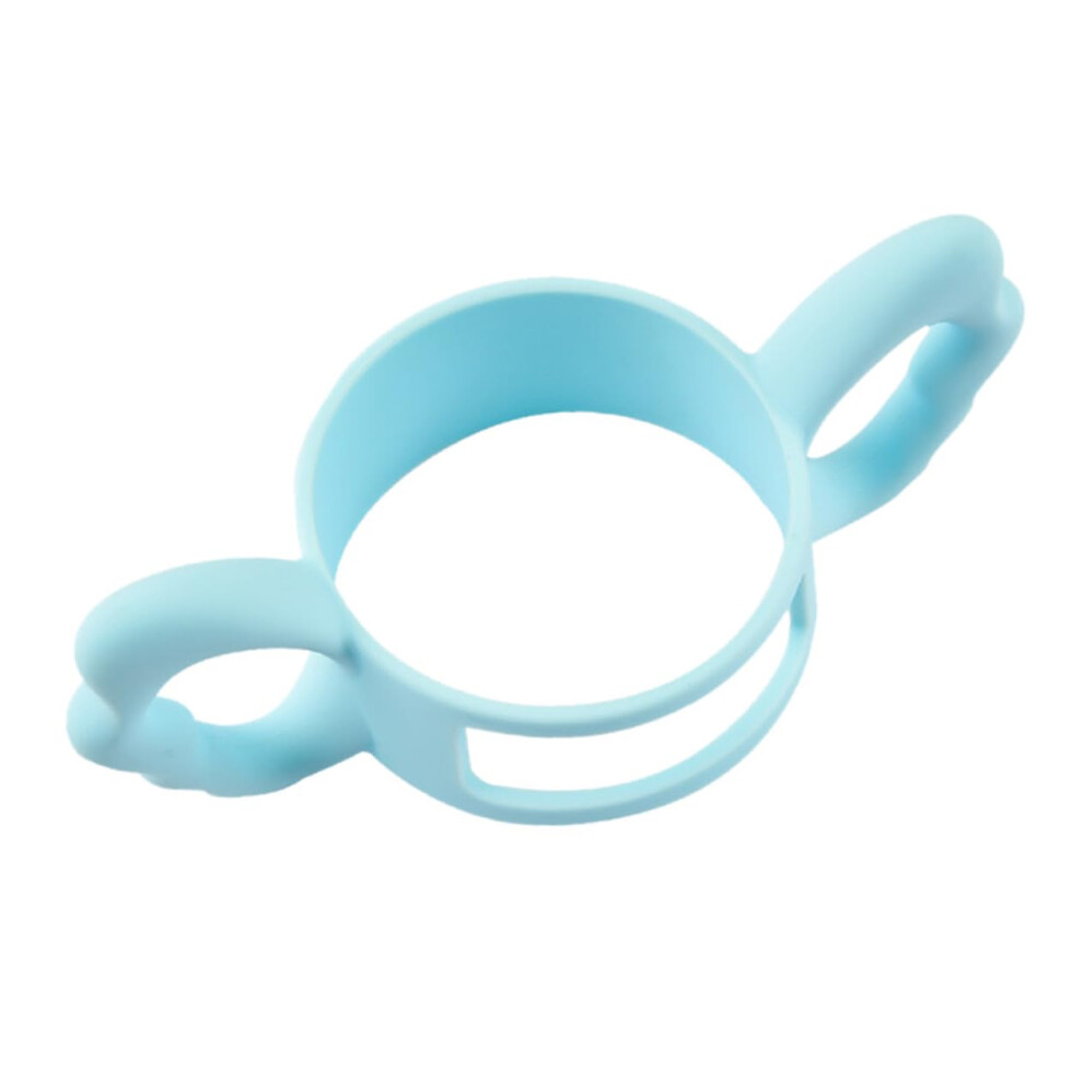 Silicone Baby Bottle Handle with Ergonomic Grip for Self Feeding Toddlers, Universal Fit, Blue