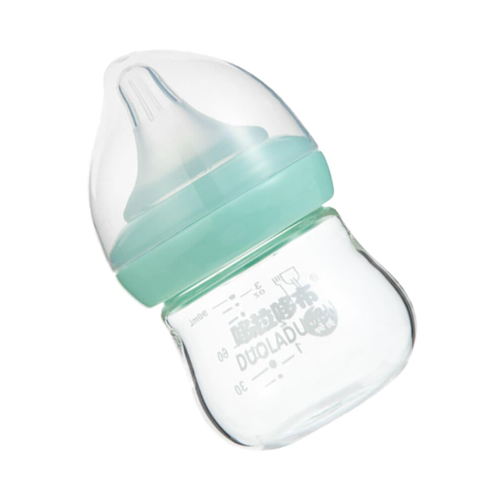 Glass Baby Feeding Bottle with Clear Measurement Scale and Silicone Nipple for Newborns