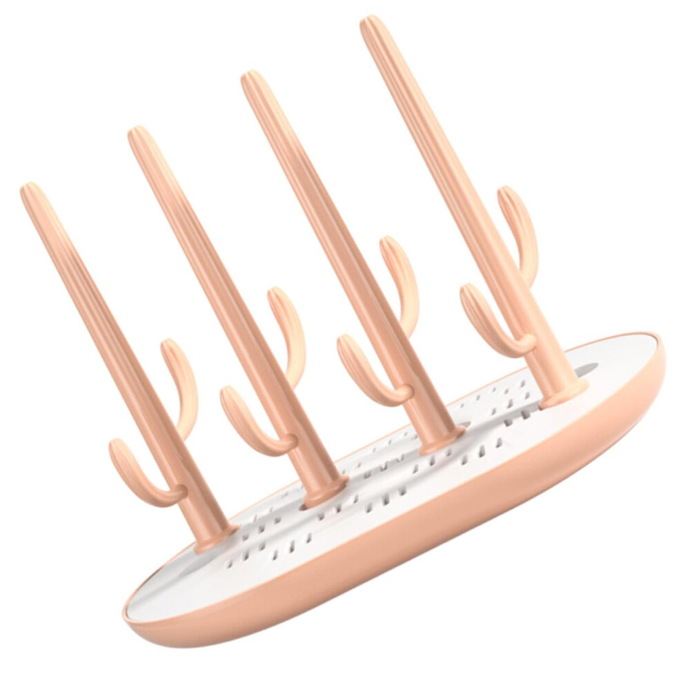 Bottle Drying Rack With Removable Drip Tray, Baby Bottle Organizer For Pacifiers And Cups Pink