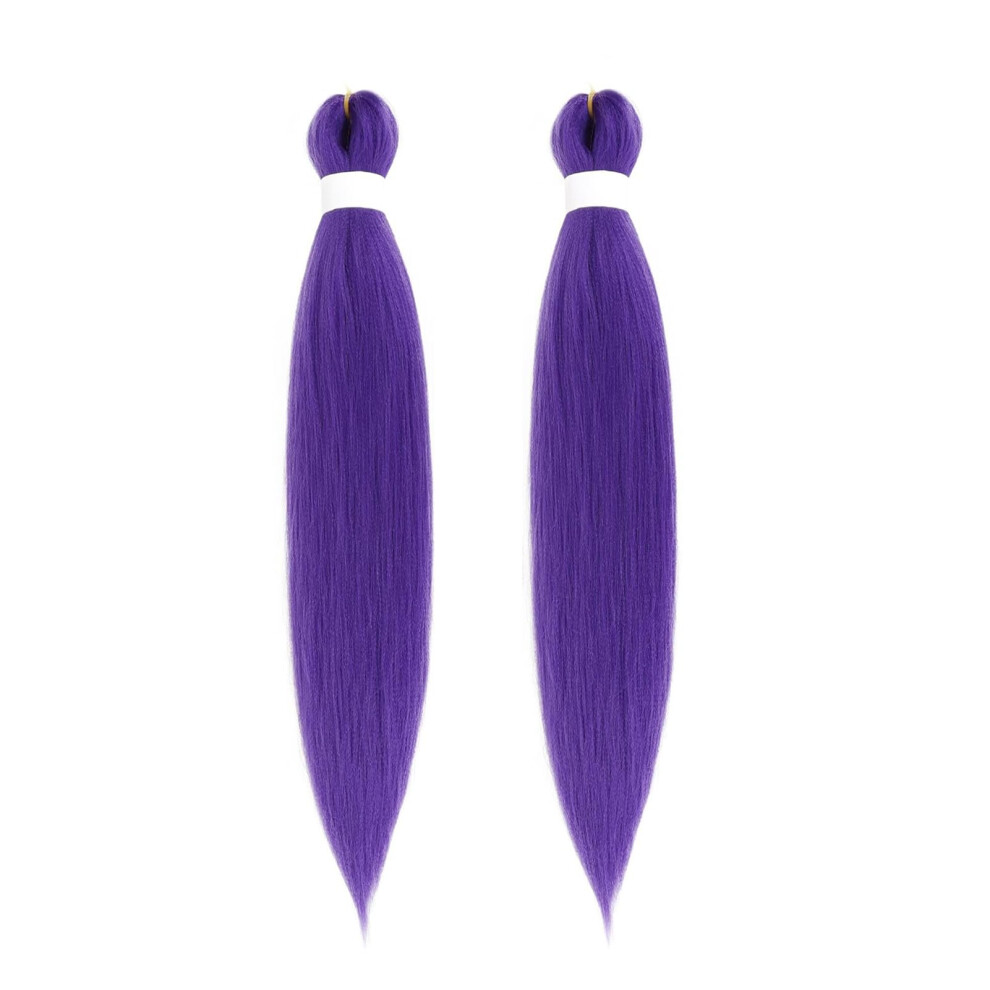 26 Inch Purple Braiding Hair Extensions, Prestretched Synthetic Hair for Cosplay, Natural Looking and Tangle Resistant