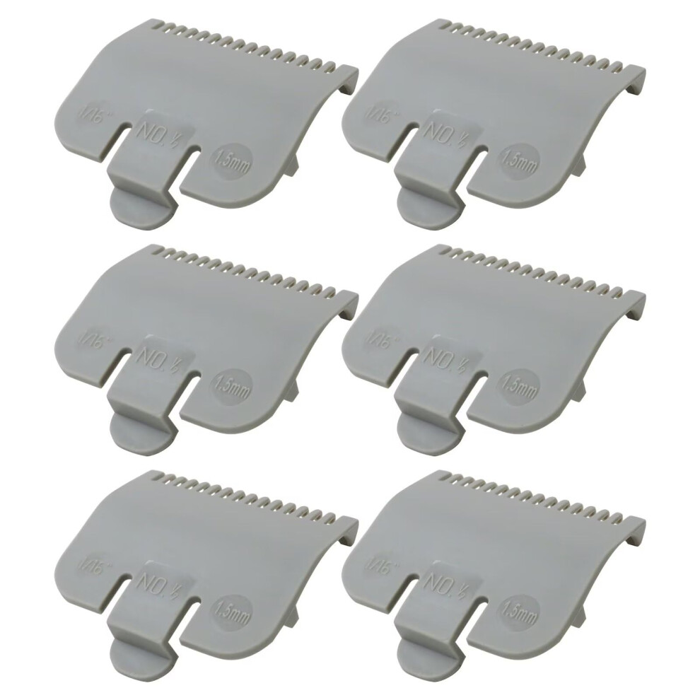 Gray Guards Set With Half Guard 1/16 Inch, Secure Snapon Fit For Precise Hair Cutting For Wahl Clipper