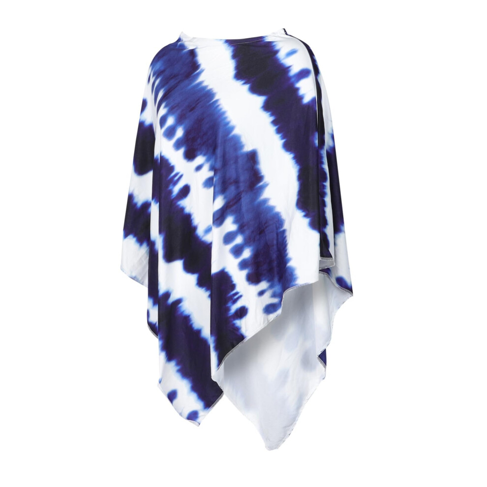 MultiFunctional Nursing Cover for Moms Breathable Breastfeeding Poncho with Windproof Car Seat Canopy TieDye Blue Reusable