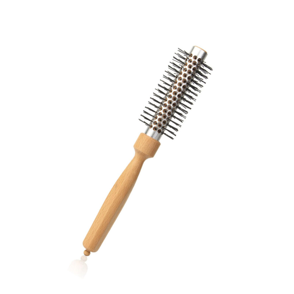 Professional Round Hair Brush for Blow Drying, Fast Drying and Smooth Styling, Wooden Handle