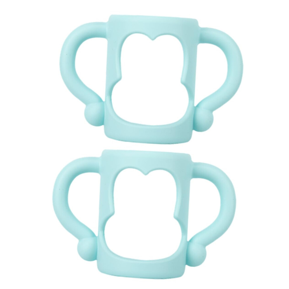 2pcs Universal Silicone Baby Bottle Handles with Ergonomic NonSlip Grip for Feeding