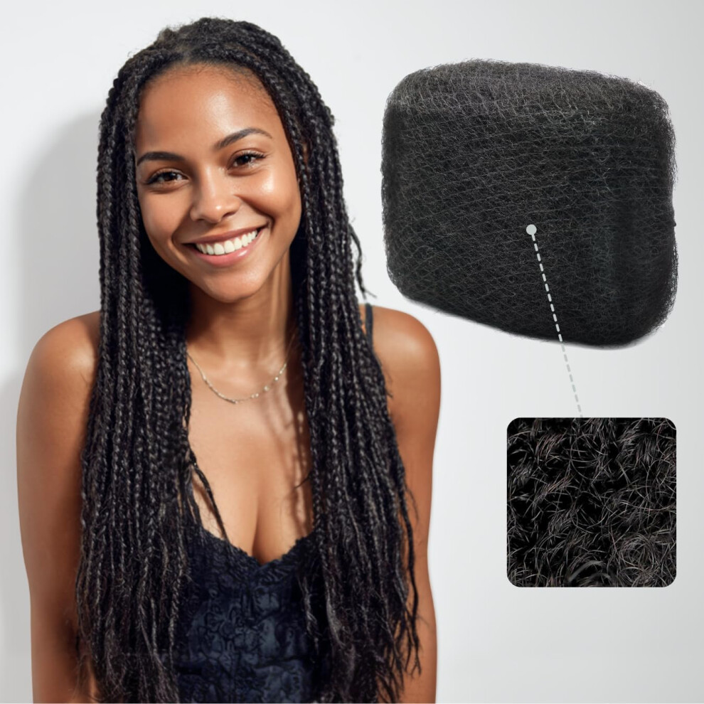 Unisex Black Afro Kinky Human Hair Bulk 14 Inch Natural 4C Kinky Curly Extensions For Braiding And Loc