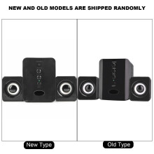 Mini USB 2.1 Wired Stereo Speaker Set with Bass, Black