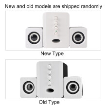 Mini USB 2.1 Kabelgebundene 3W Bass-Lautsprecher-Set mit einstellbarem Hoch- und Tiefton in Weiß