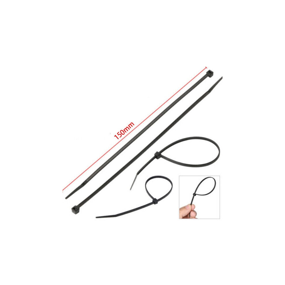 100 - 1000 Pcs 6" To 12" Industrial Wire Cable Zip Tie Uv Nylon Plastic Ties Black 9389440761179