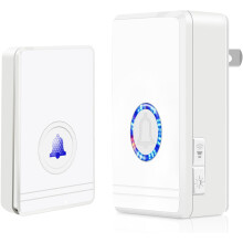 Wireless Doorbell, 100FT-1300FT Range, IP66 Waterproof, 5 Volume Levels, Easy Installation, Plug & Play, 1 Button + 1 Receiver