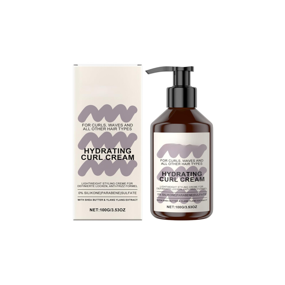 Cream Curl Defining For Curly Hair, Shea And Coconut Oil Curl Enhances Definition, Tames Frizz, Adds Shine, 3.53 Oz