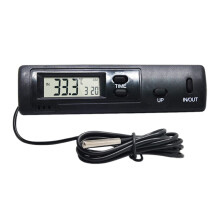 Digital Indoor Outdoor Thermometer with Sensor LCD Clock Dual Temperature Monitor for Car Home